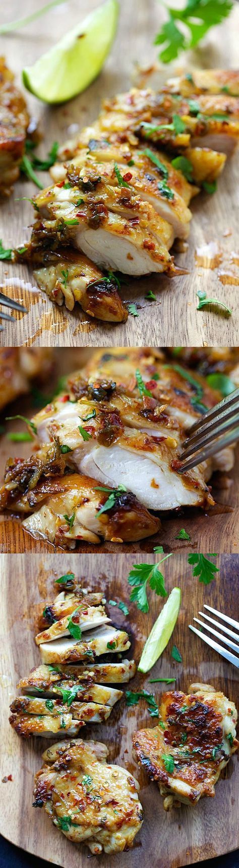 Cilantro Lime Chicken – juicy Mexican-inspired chicken marinated with cilantro, lime & garlic. Pan-fry, bake or grill with this