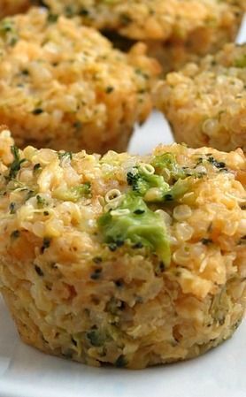 Clean eating: broccoli cheddar quinoa bites. Maybe I can make these and trick danny into eating quinoa