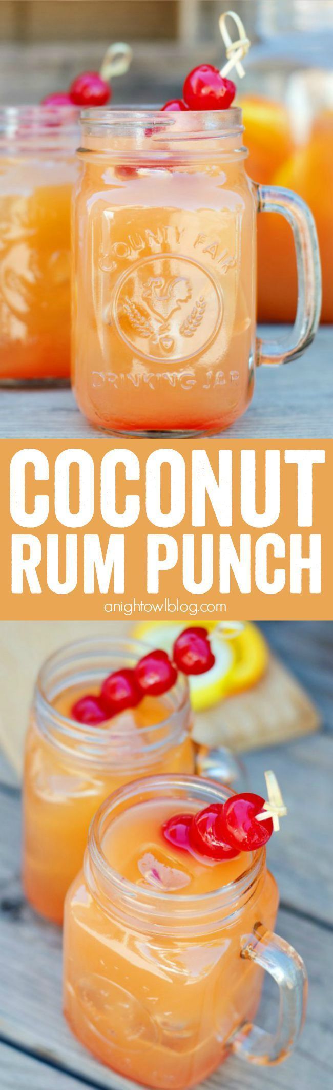 Coconut Rum Punch Recipe – a delicious combination of tropical flavors and coconut rum to make one tasty party drink!