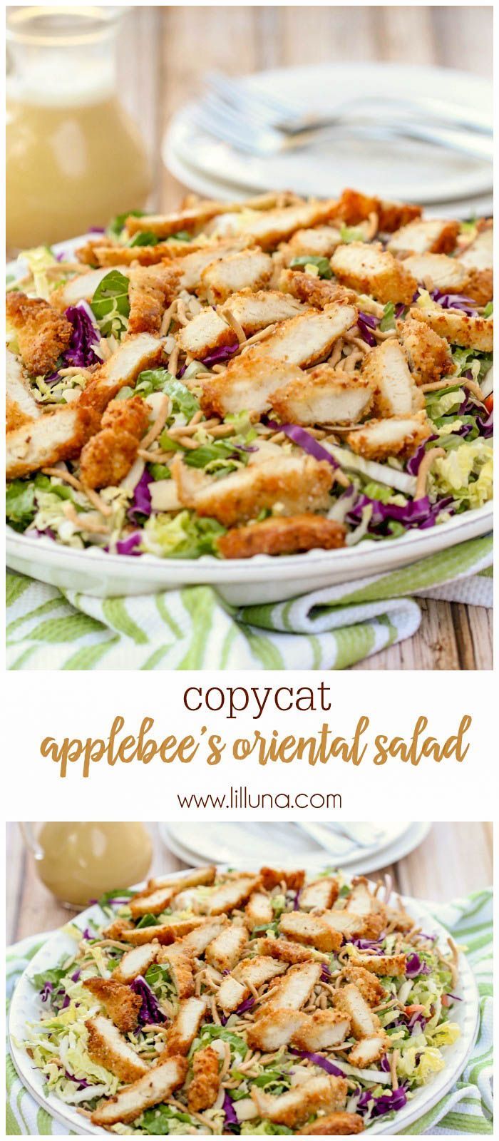 Copycat version of Applebees Oriental Chicken Salad – one of the best salad recipes!