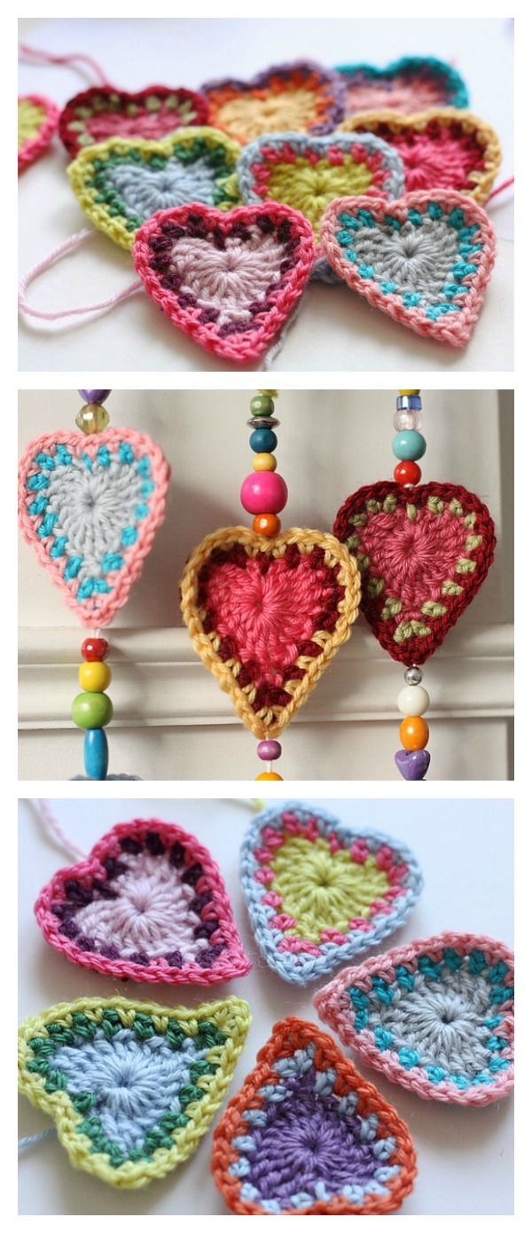 Crochet Boho Hearts Free Pattern