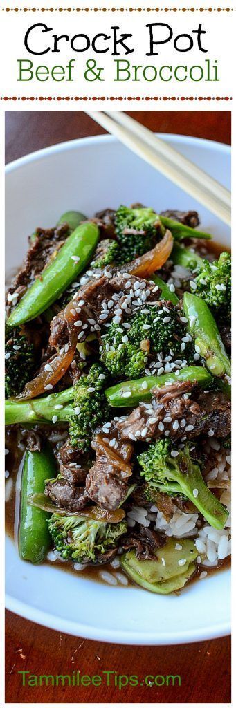 Crock Pot Beef and Broccoli Recipe with Snow Peas! This slow cooker Asian-inspired recipe is easy to make and tastes delicious!