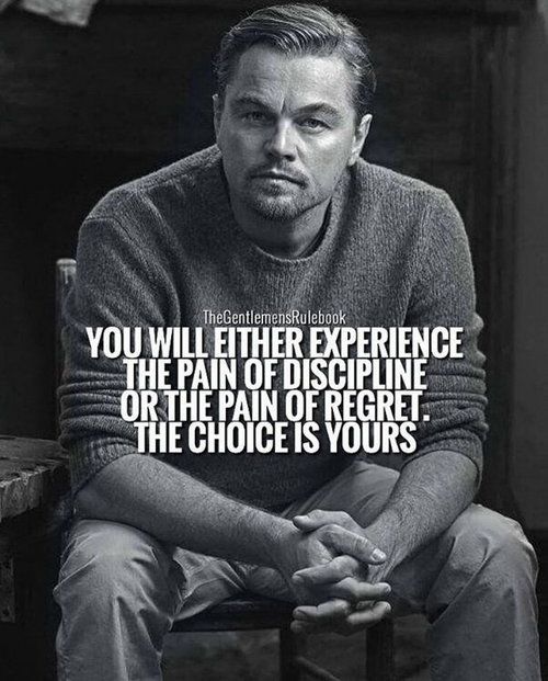 Discipline will evolve you, regret will dissolve you. choose wisely.