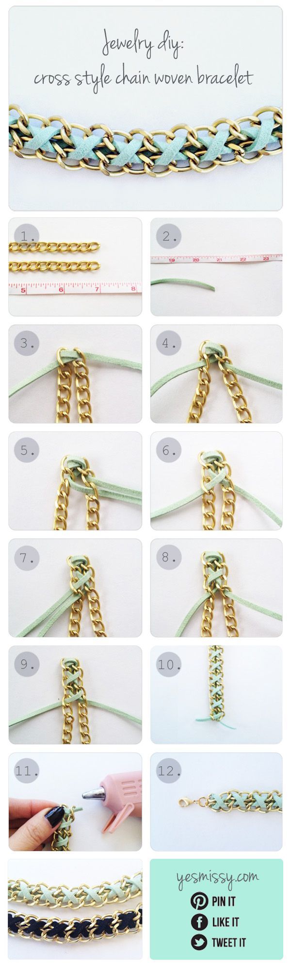 DIY BRACELET: CROSS STYLE CHAIN WOVEN BRACELET