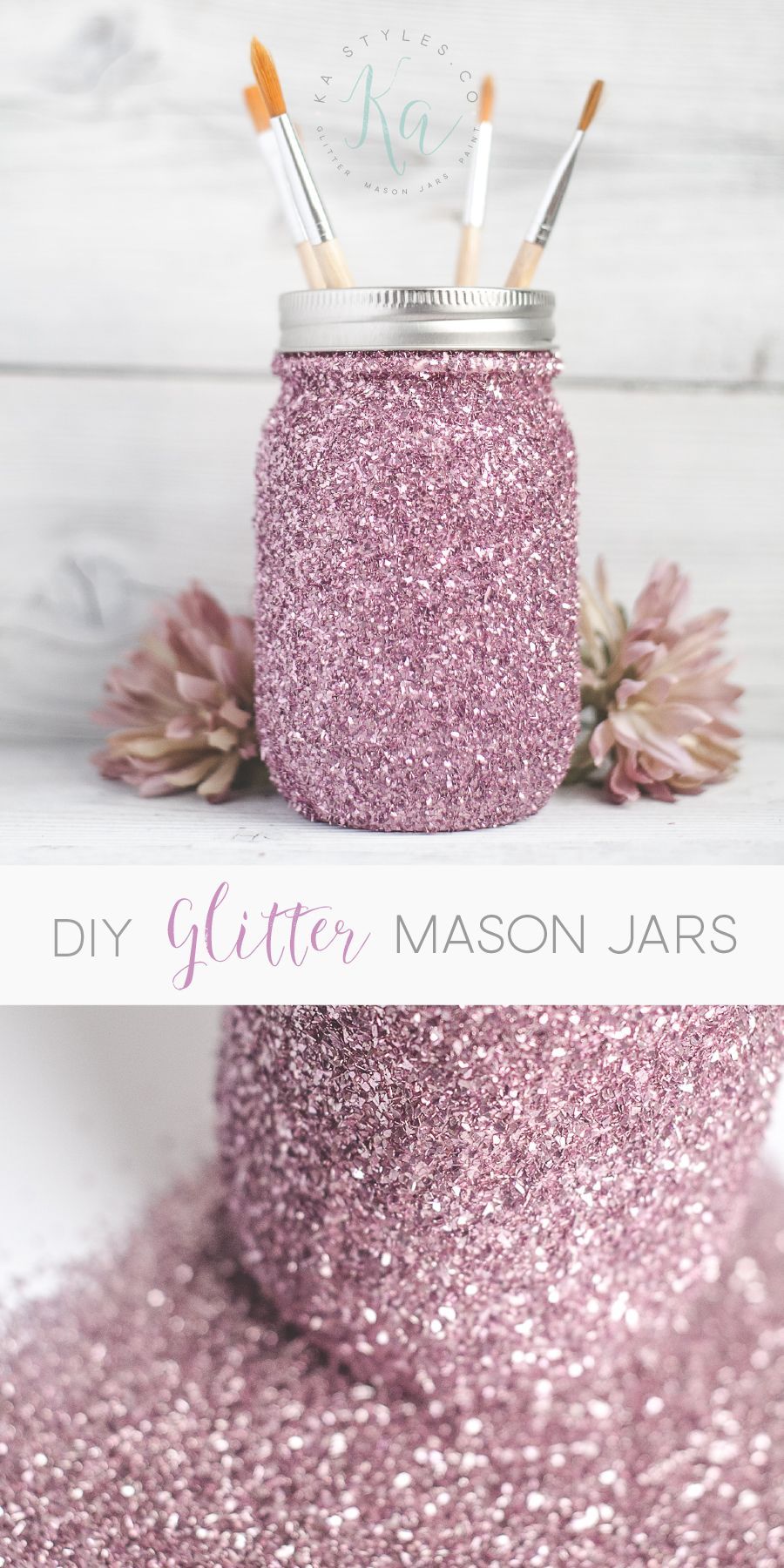 DIY glitter mason jar tutorial.