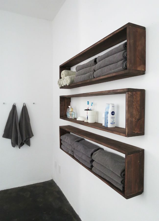 DIY Wall Shelves – How to Make Hanging Storage for an Organized Bathroom (tutorial)