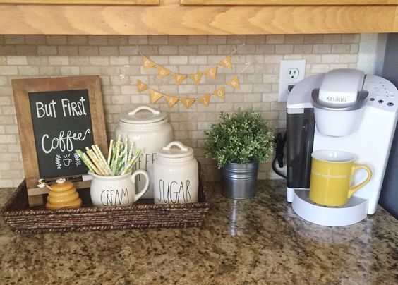 Do you have a coffee bar/coffee station in your kitchen? If not, you need to see this! I actually have this cabinet that would be