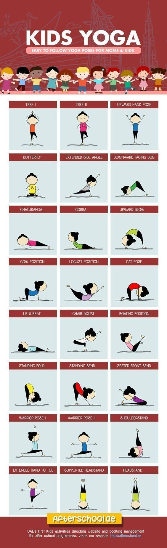 Easy Yoga Poses For Kids Infographic
