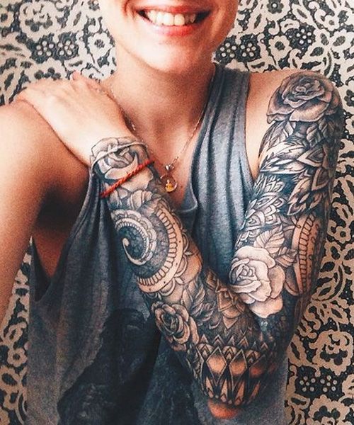 Elegant Full Sleeve Floral Tattoo Ideas for Women