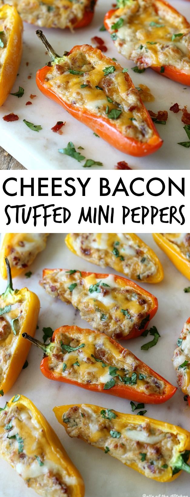 Every time I make these Cheesy Bacon Stuffed Mini Peppers they disappear in minutes! Everyone loves them!