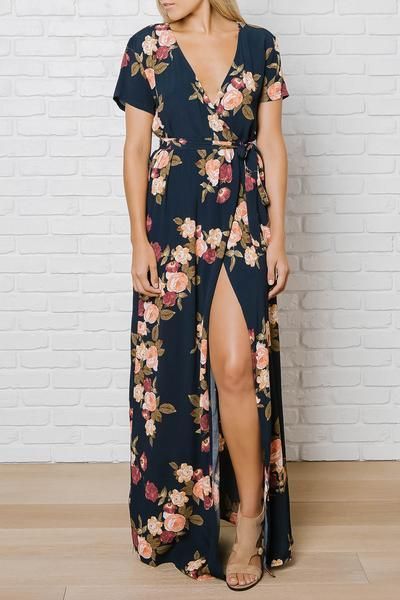 Floral wrap maxi