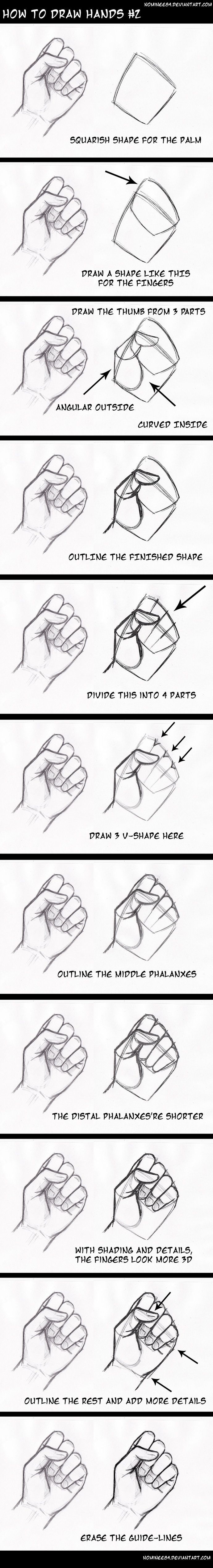 how to draw hands2 by nominee84 on DeviantArt. Es muy interesante. Mas tarde hare esta idea. Ya que nunca me salen bien las manos.