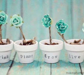 Stamp it with a message -   How to upcycle Cheap Flower Pots