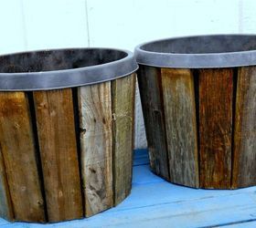 Nail on slats of pallet wood -   How to upcycle Cheap Flower Pots