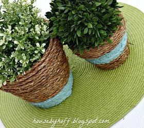 Wrap your pots with rope -   How to upcycle Cheap Flower Pots