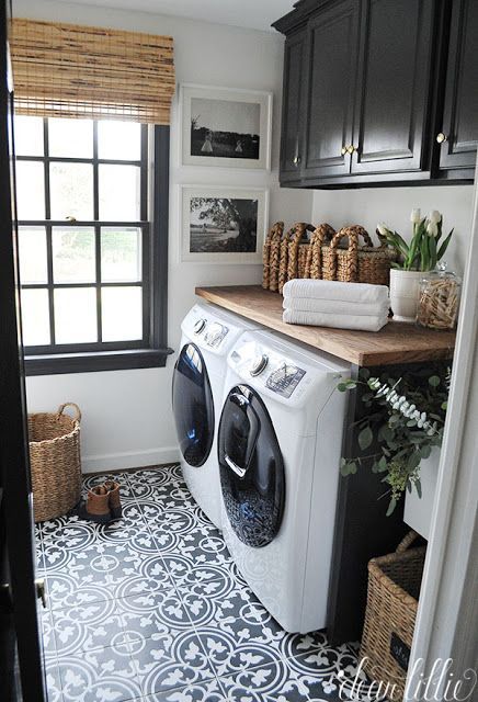 I am excited to show you our newly updated laundry room! I am especially excited about the new tile floor from our sponsor, Joss