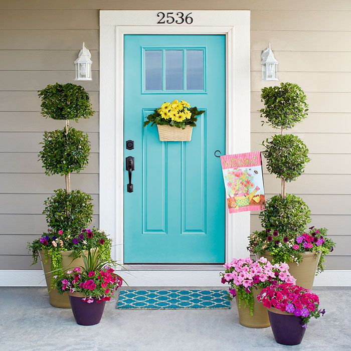 front door daisies reinforce the front door color fore and aft ... -   Door Decoration Ideas