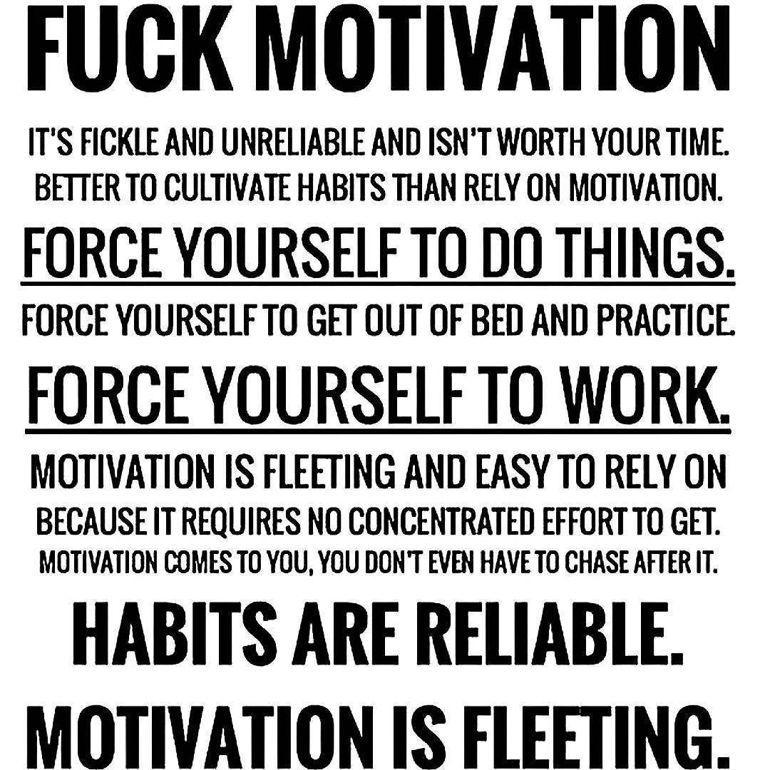 I saw this on @no.gimmicks.needed and I love it. Motivation doesnt last period. You cant only work on your goals and dreams when