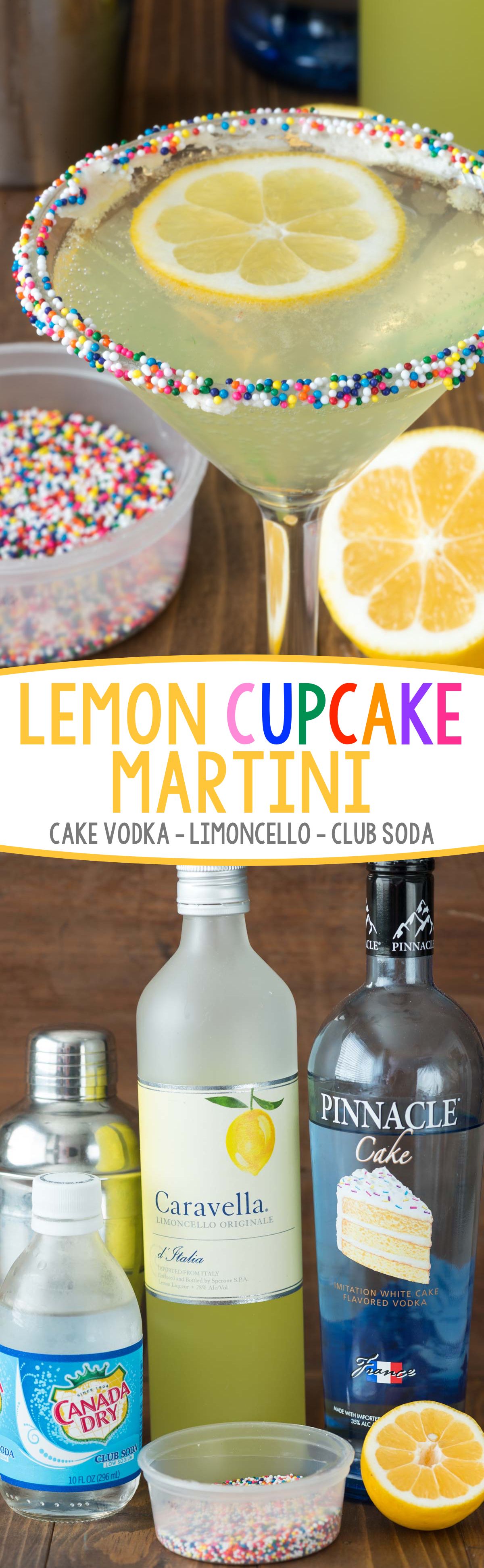 Lemon Cupcake Martini – only 3 ingredients in this easy martini recipe that tastes like a lemon cupcake!