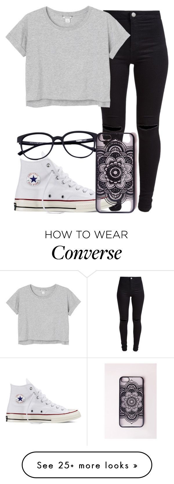 “Mandala 4” by mallorimae on Polyvore featuring New Look, Monki, Converse and Missguided