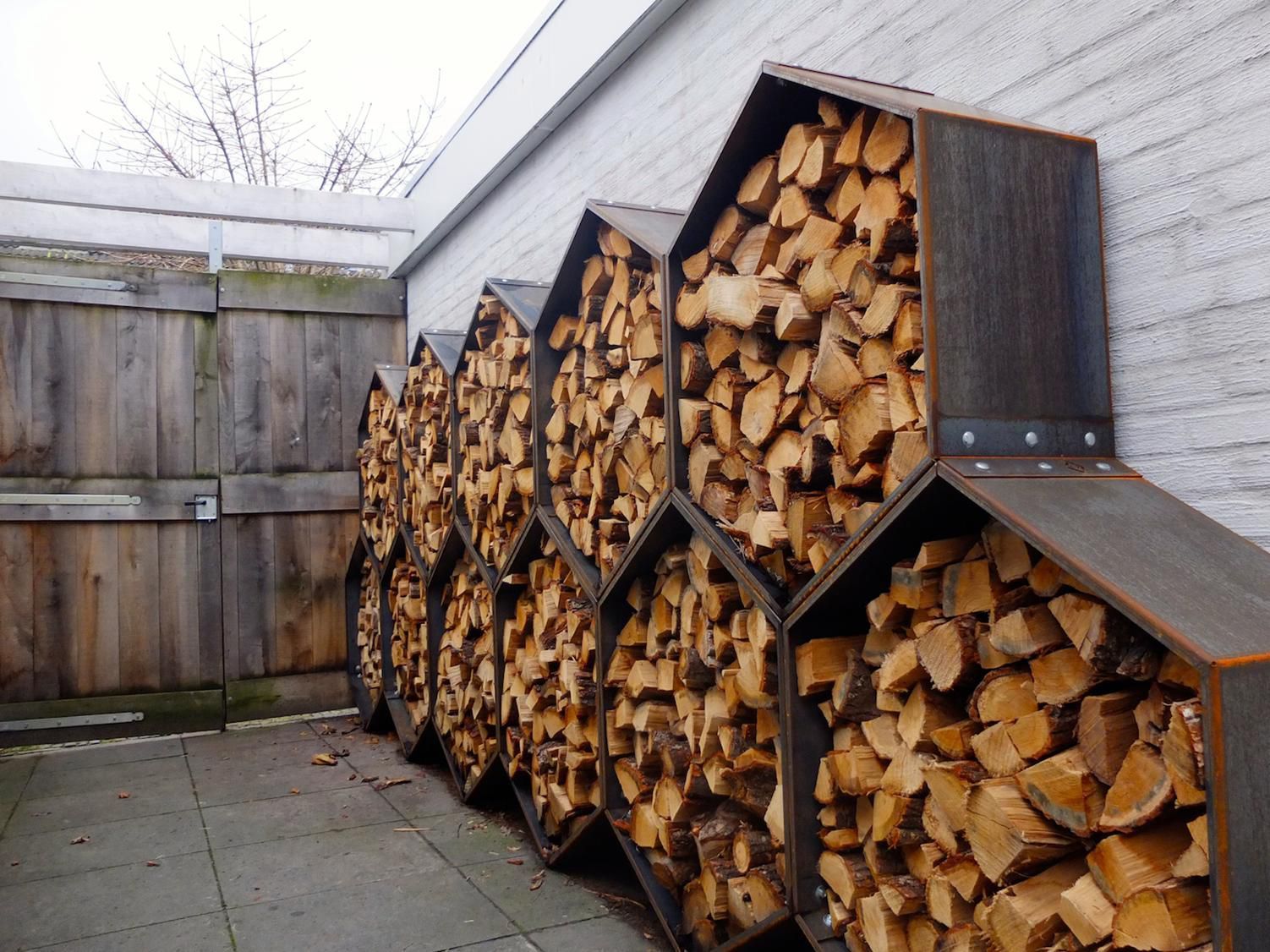 Octagon Outdoor Firewood Storage for behind the garage