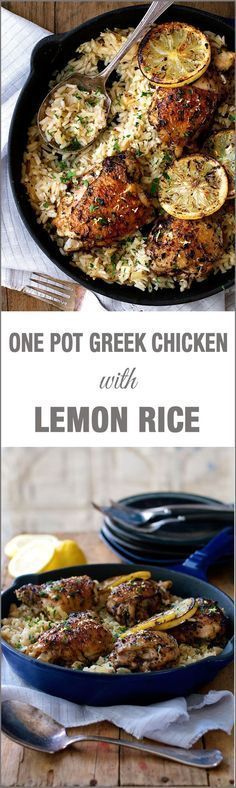 One Pot Greek Chicken & Lemon Rice | RecipeTin Eats