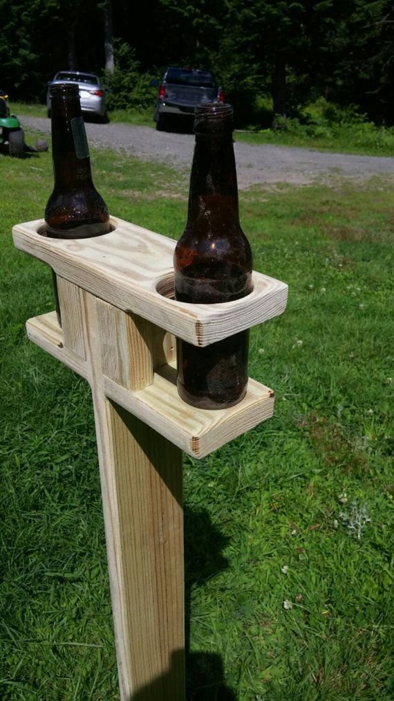 Outdoor beverage spike. Perfect to hold your favorite beverage while playing corn hole, horse shoes, or other outdoor games