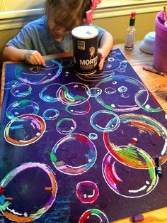 Perfect Art Lesson for kids – They love bubbles!
