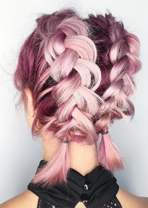 Pretty Holiday Hairstyles Ideas: Double Dutch Braids for Short Hair