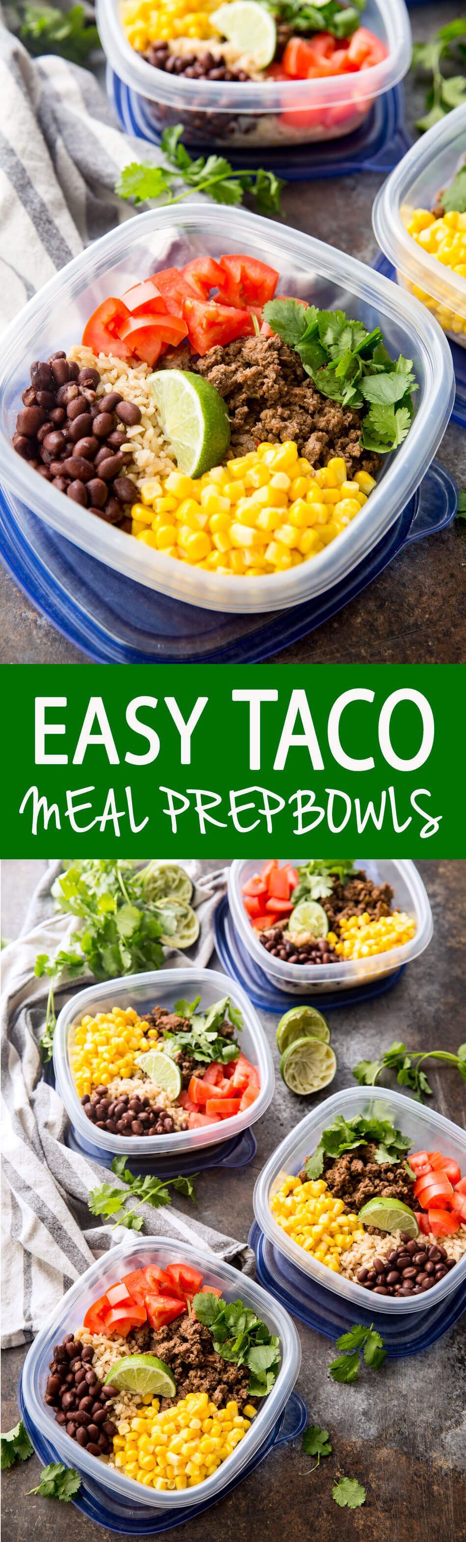 Salsa Verde Taco Meal Prep Bowls Easy