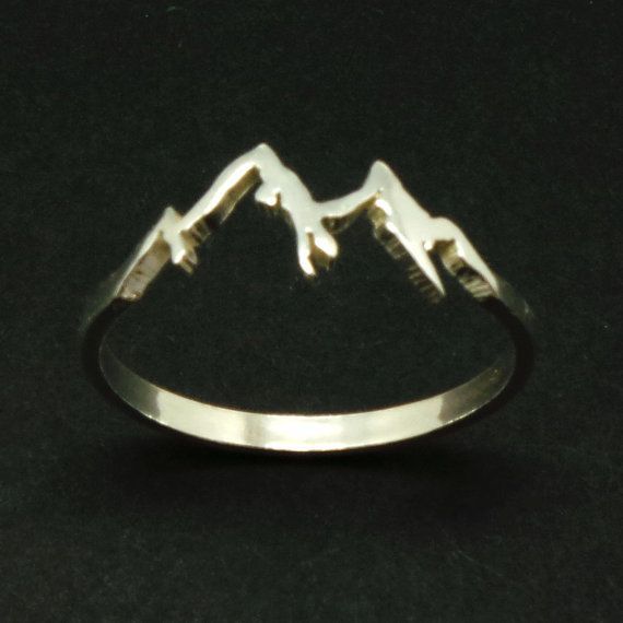 Sterling Silver Mountain Range Ring  Camping Gift by yhtanaff