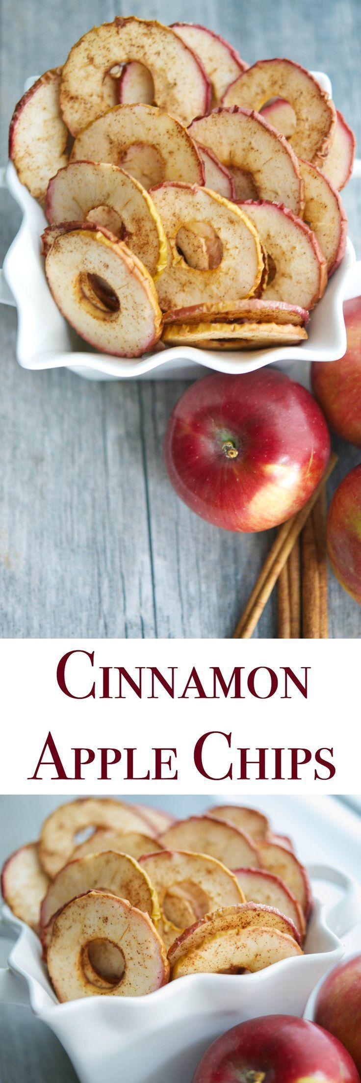 These Cinnamon Apple Chips, made with a few simple ingredients, are a healthy snack your whole family will love.