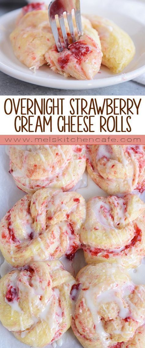 These glorious strawberry and cream cheese sweet rolls are amazing because they can be made ahead of time and baked fresh when you