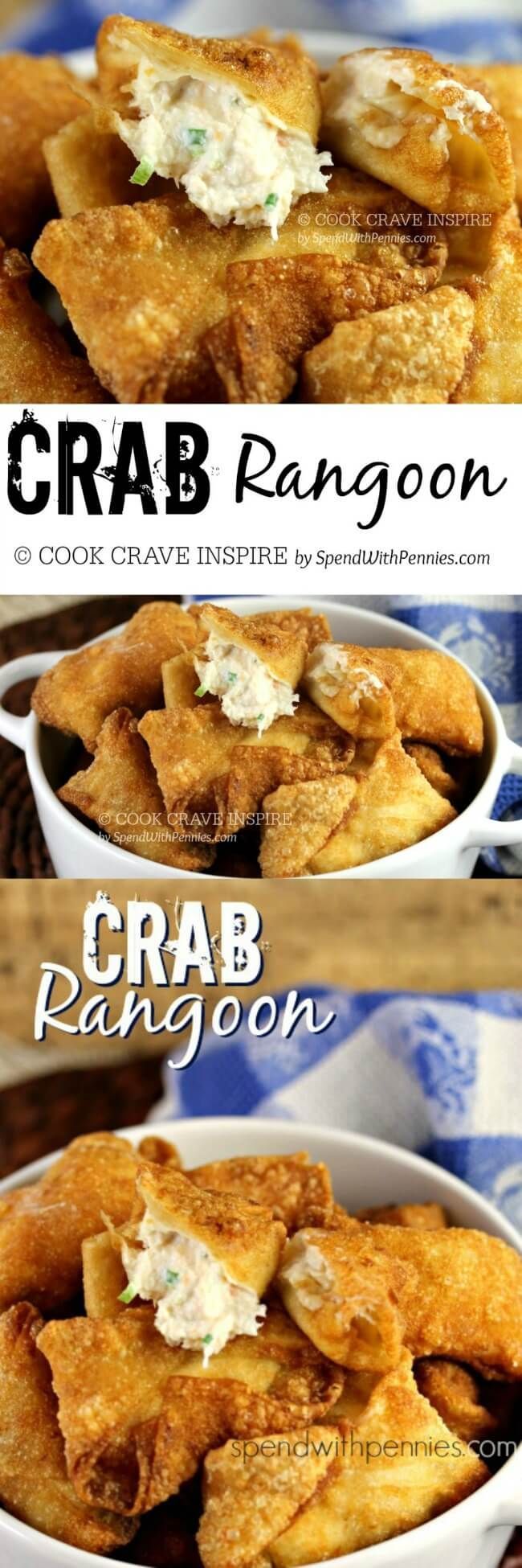 This Crispy Crab Rangoon recipe is easy to make and tastes better than your favorite restaurant! These crispy crab filled wontons