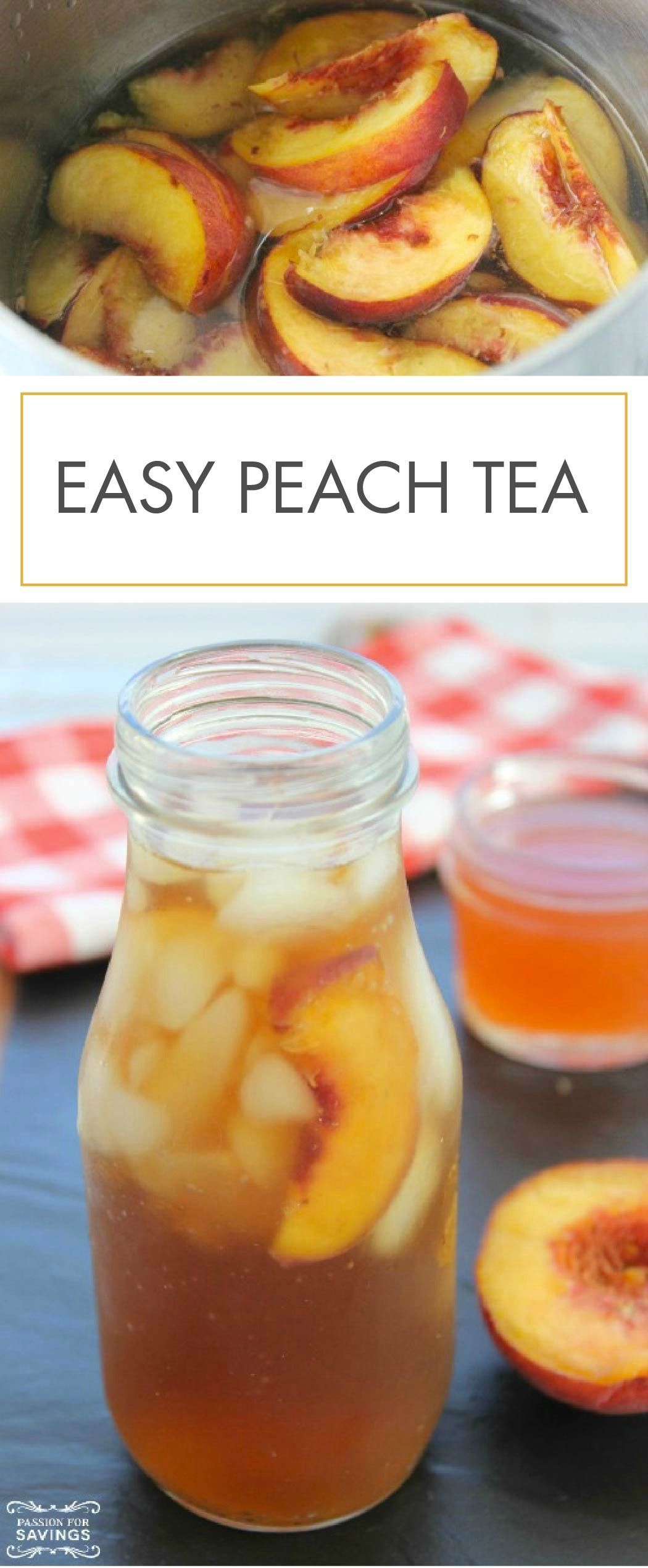 This Easy Peach Tea is the perfect drink recipe for grilling out on sunny days with friends! It’s so refreshing, and you will