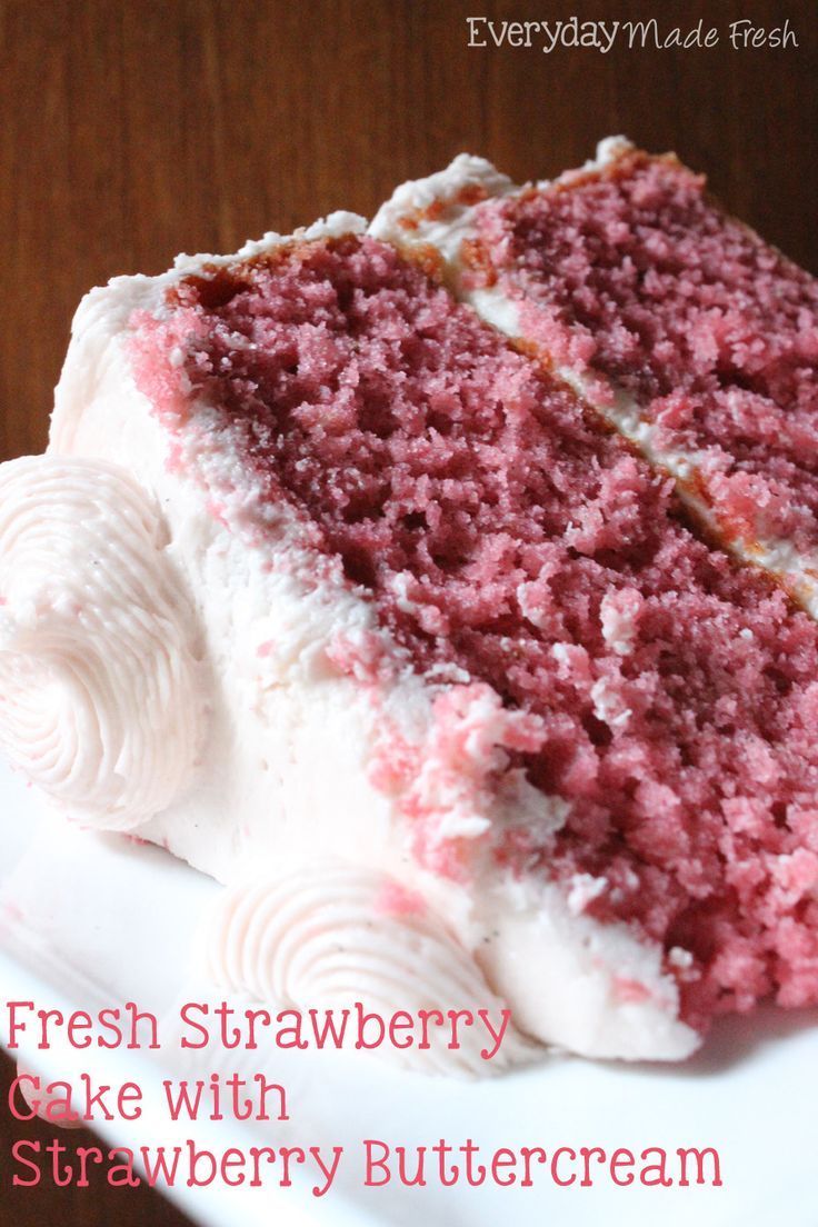 This Fresh Strawberry Cake with Strawberry Buttercream is going to be a strawberry lovers dream come true! This cake is made with