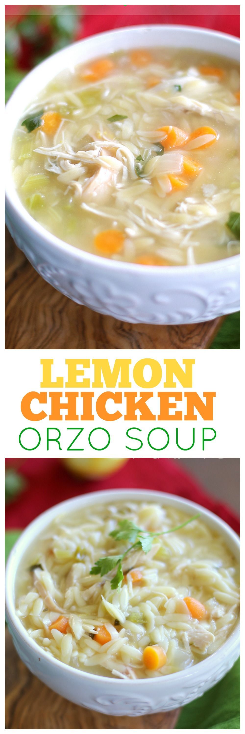 This Lemon Chicken Orzo Soup is a comforting and easy meal for any night of the week. the-girl-who-ate-…