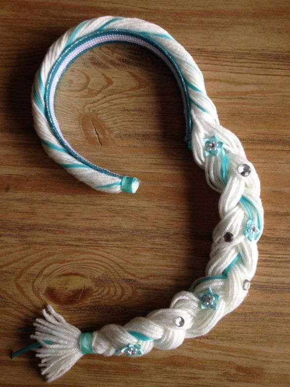 This listing is for 1 headband braid that would go great with an Elsa dress. Headband fits most kids ages 1-10. Made on a sturdy