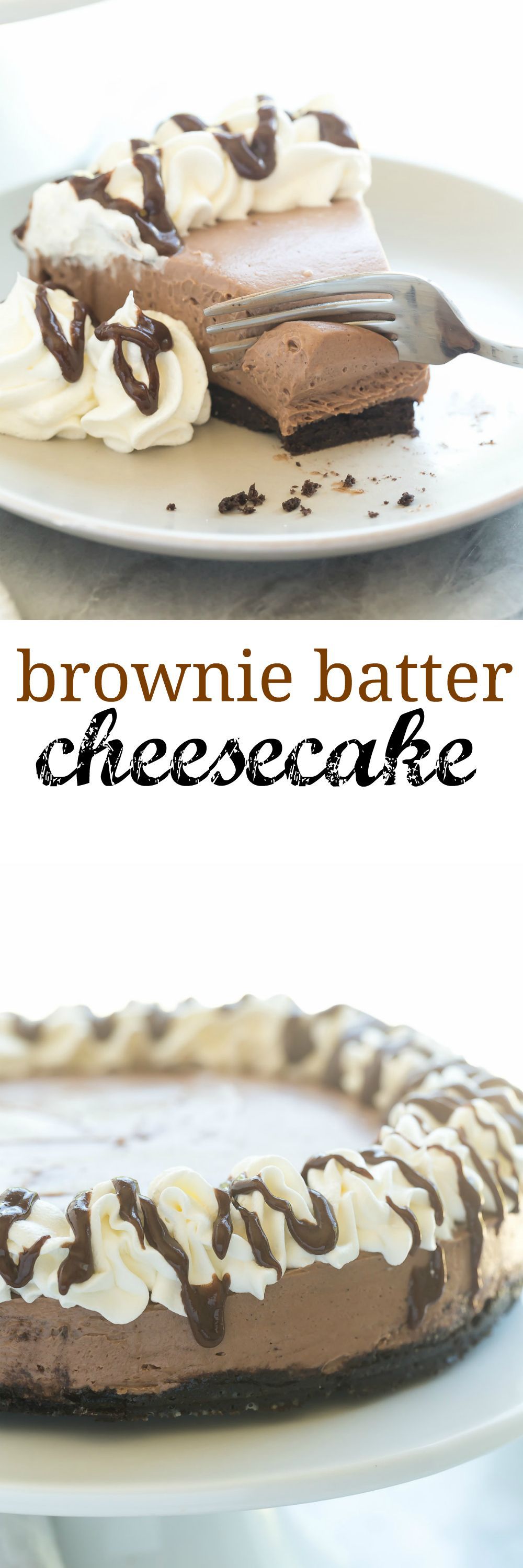 This No Bake Brownie Batter Cheesecake is the cheesecake for chocolate lovers! It’s rich and fudgy with no oven required!