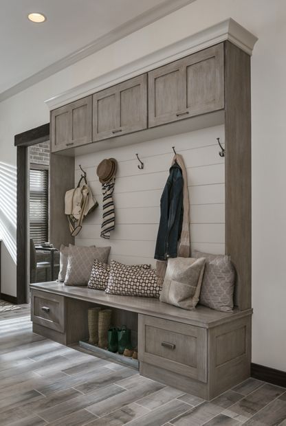 Wall Lift and Stay-Medallion Cabinets. Love for mud room
