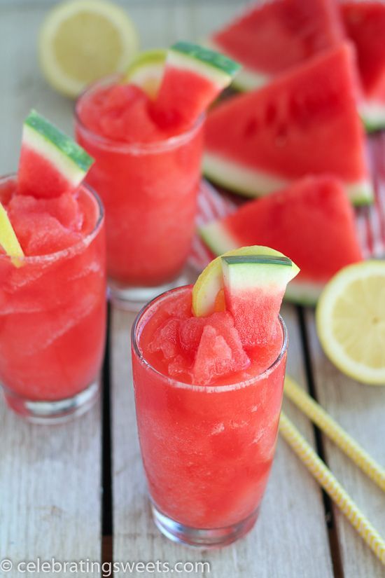Watermelon Lemonade Slushie – Only 2 ingredients! A simple, and refreshing frozen beverage.