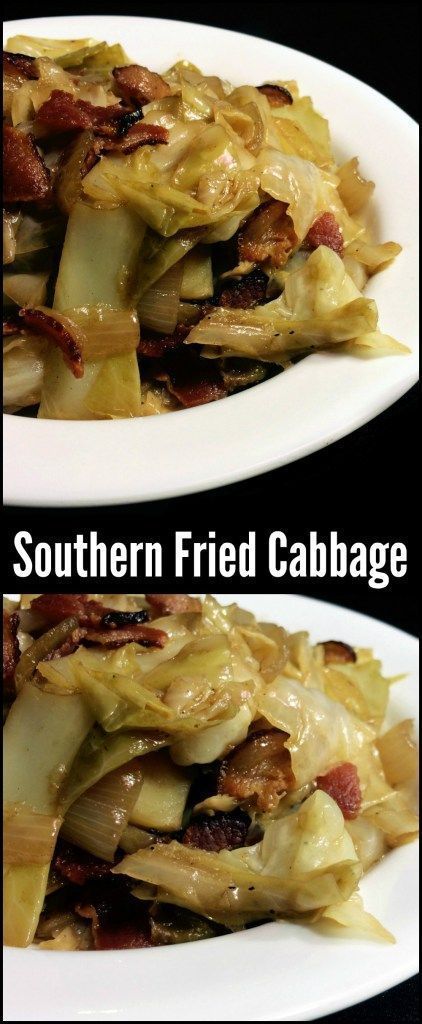 You could make an entire meal out of this Southern Fried Cabbage with bacon and onion!  It is the most popular side dish on the