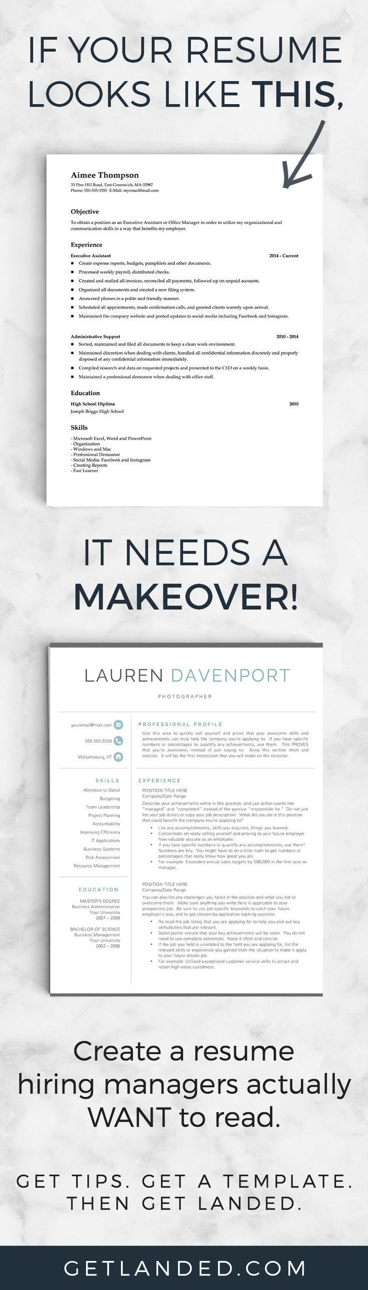 80% of candidates desperately need a resume makeover! Get a resume makeover today with a resume template and resume writing tips