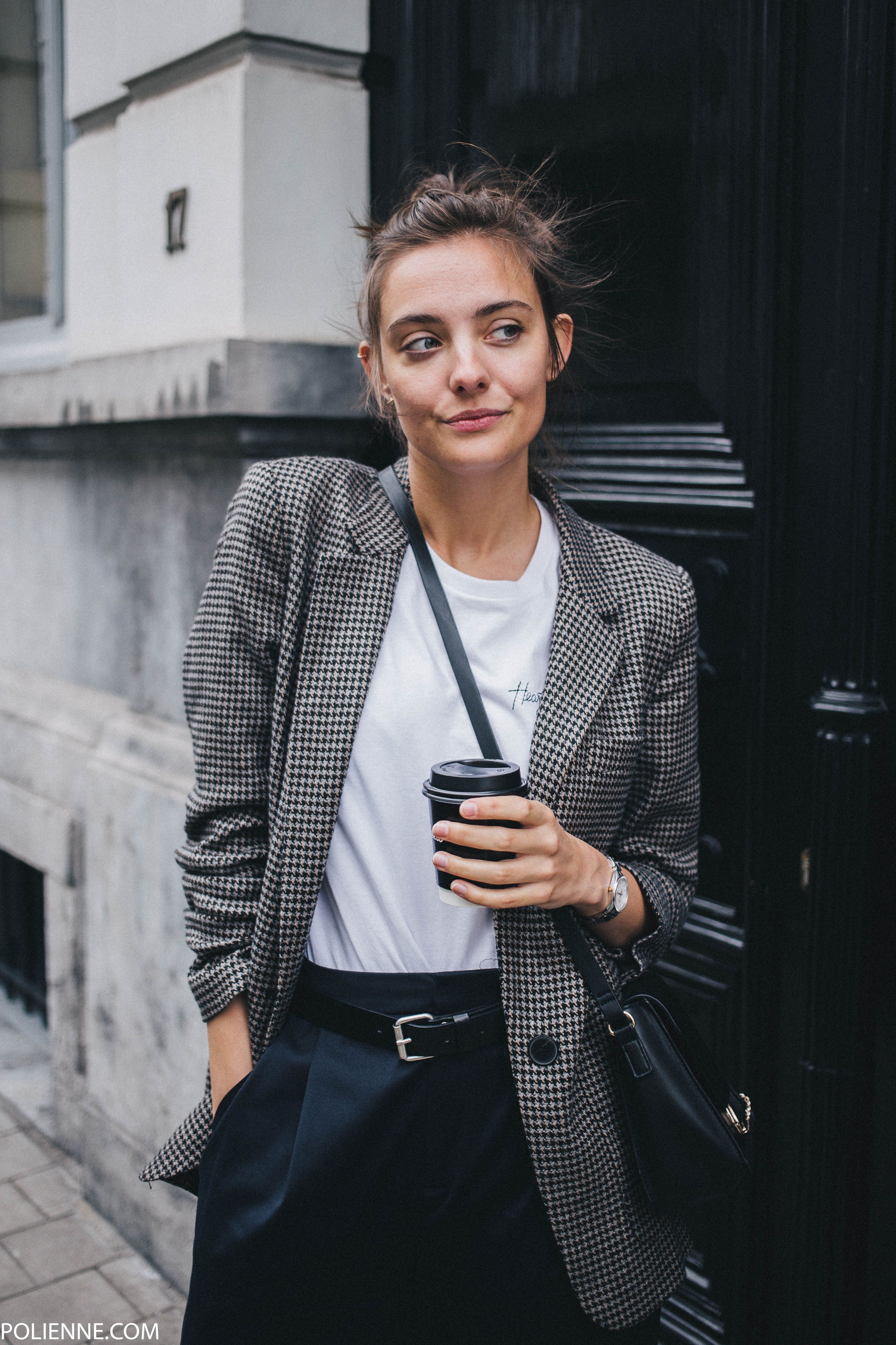 A classic blazer and white tee