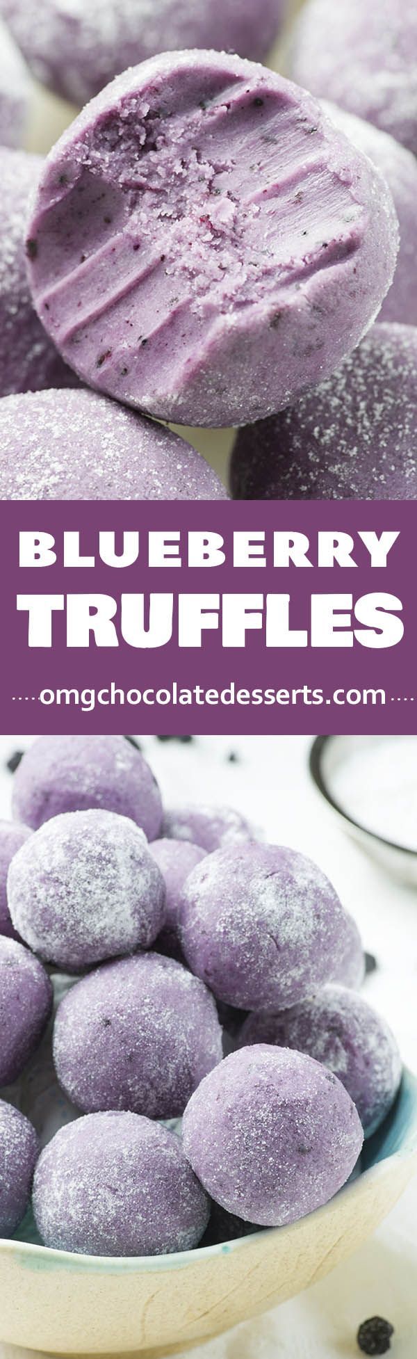 Blueberry Truffles – no bake dessert recipe ! This easy truffle recipe are actually bites of melted white chocolate and dried