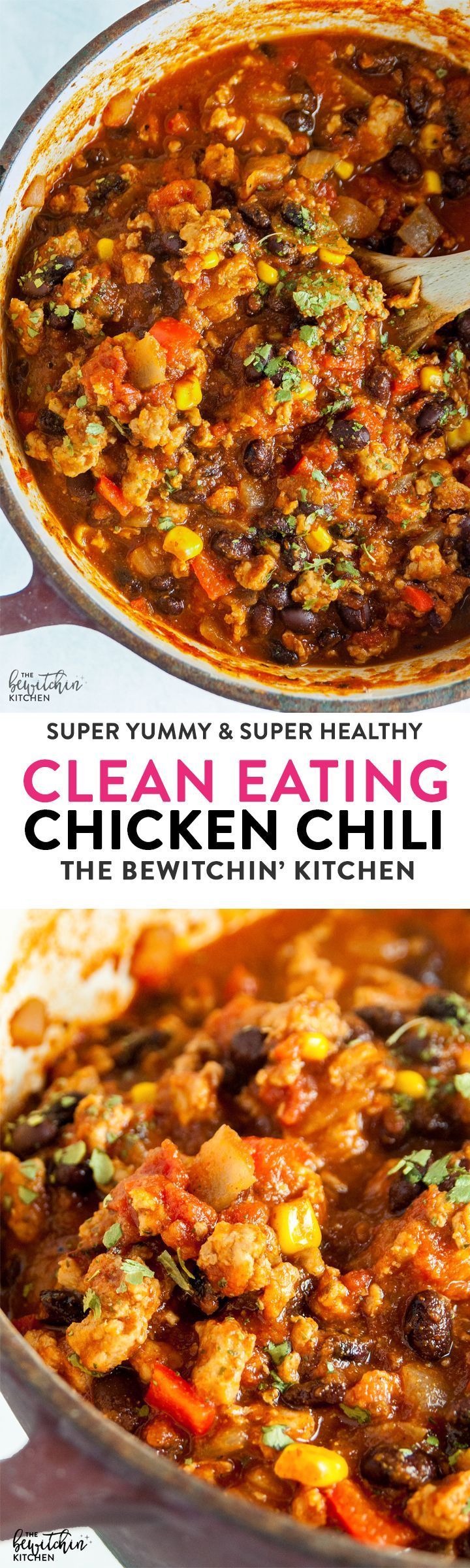 Clean Eating Chicken Chili – this hearty and healthy chili recipe is lightened up with ground chicken and is 21 day fix approved.