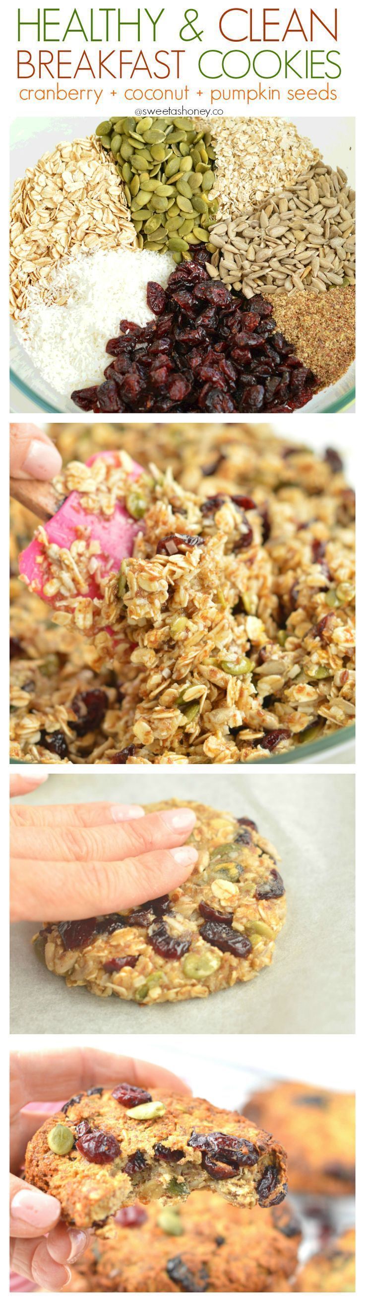 Clean Oatmeal Cookies | Easy cranberry coconut cookies | dairy free gluten free Clean breakfast cookies for an healthy grab and go