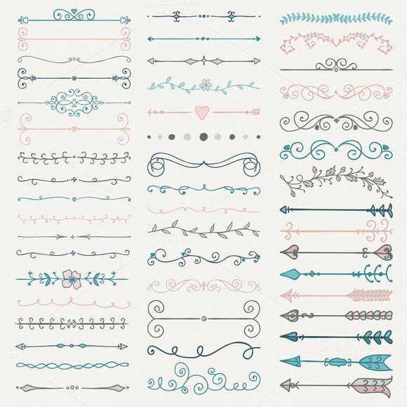 Colorful Hand Drawn Dividers, Arrows by Olka on Creative Market