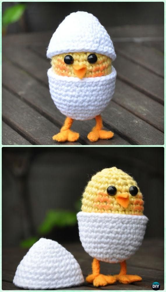 Crochet Amigurumi Baby Chicken in Egg on legs Free Pattern – Crochet Chicken Free Patterns