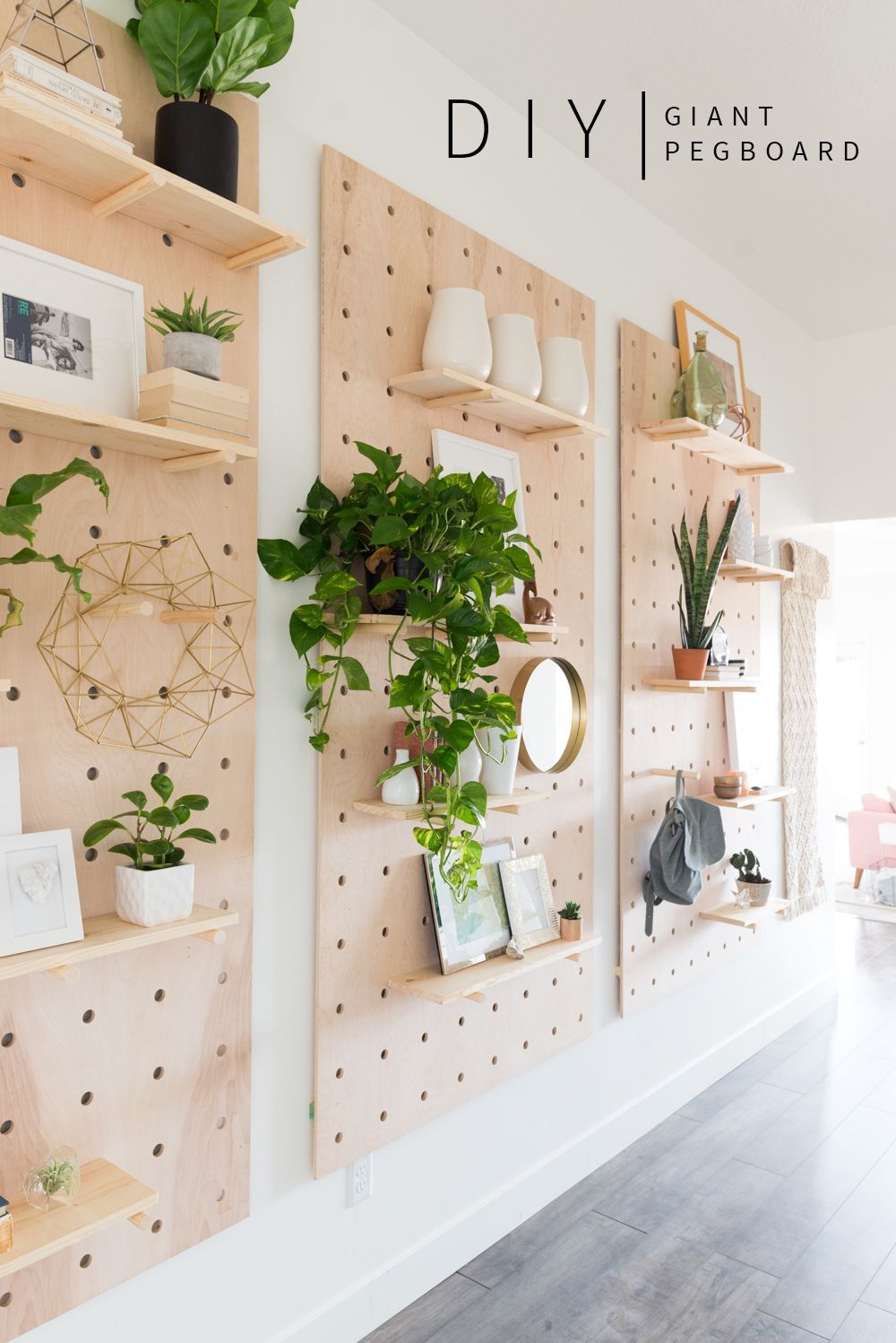 DIY Giant Pegboard | DIY Shelving Ideas | Modern Shelf Decor | How to Make Shelves for Big Spaces | Vintage Revivals